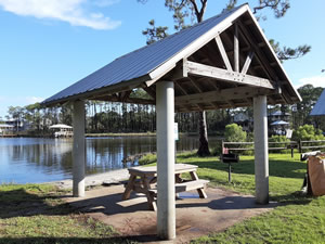 picnic pavilions with grill at charles cessna landing walton county florida